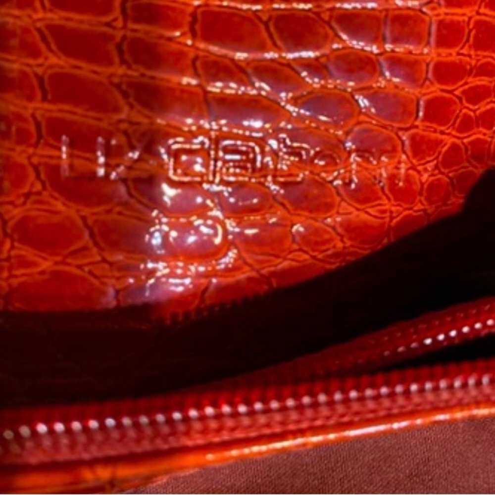 Liz Claiborne Vibrant Red Embossed Tote - Picture 5 of 9